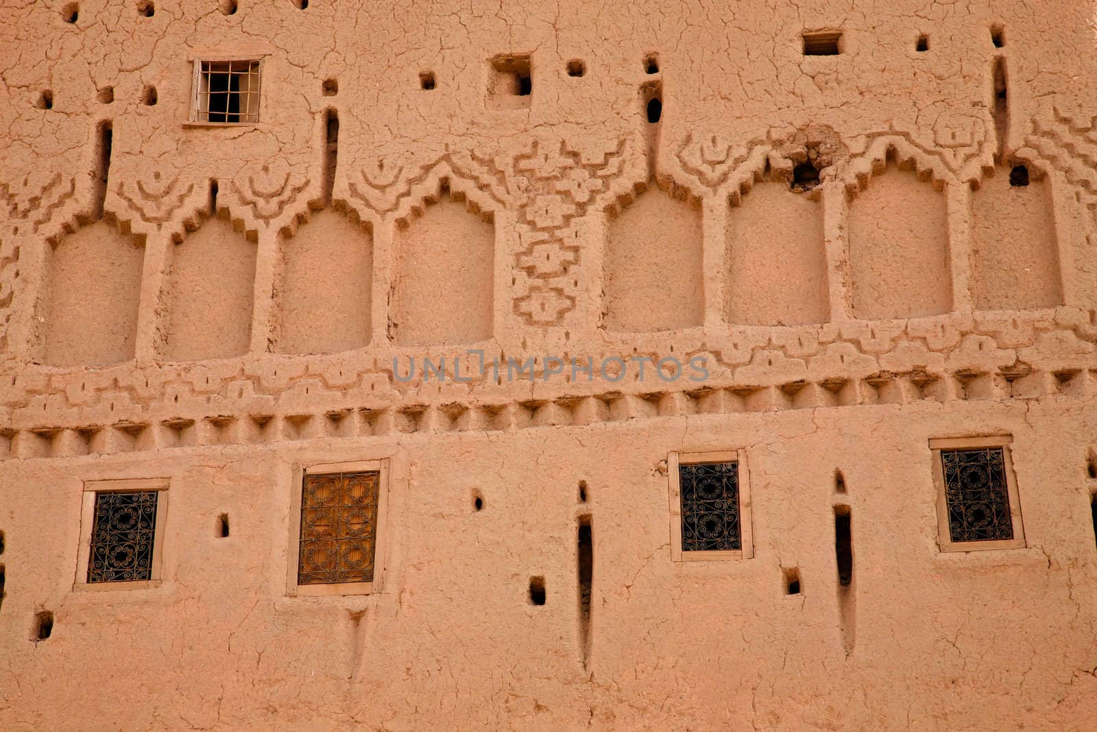 Old Fort - detail of the kasbah in ouarzazate