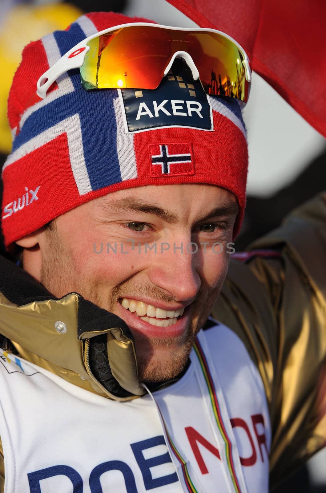 Petter Northug after the 50 km cross country win in Holmenkollen Norway march 2011