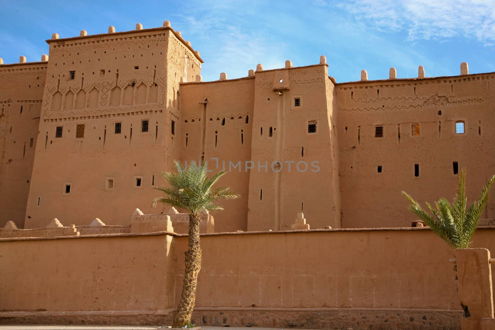 Old Fort - the kasbah in ouarzazate with a blue sky