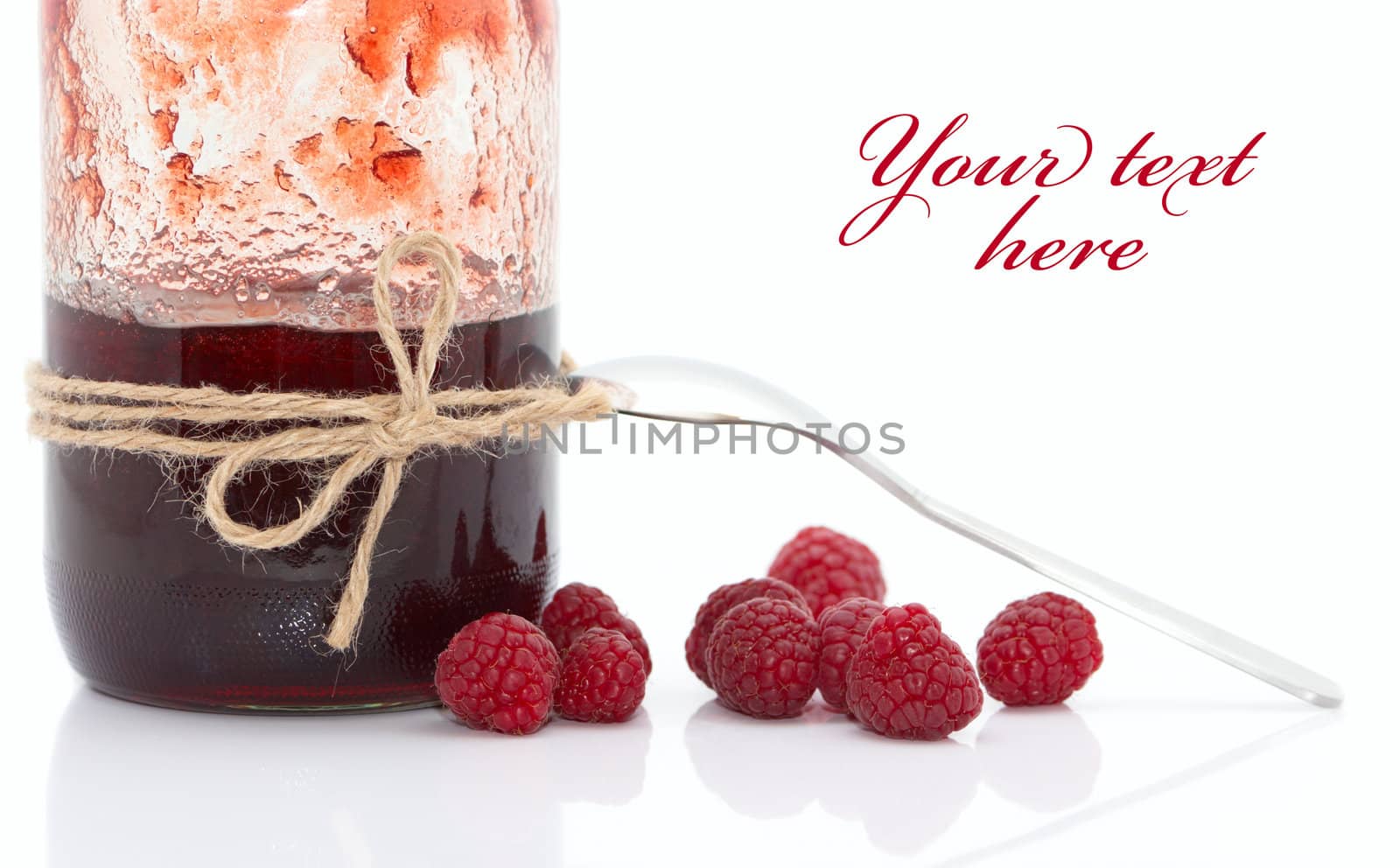 Delicious jam made from fresh berries (easy removable text)