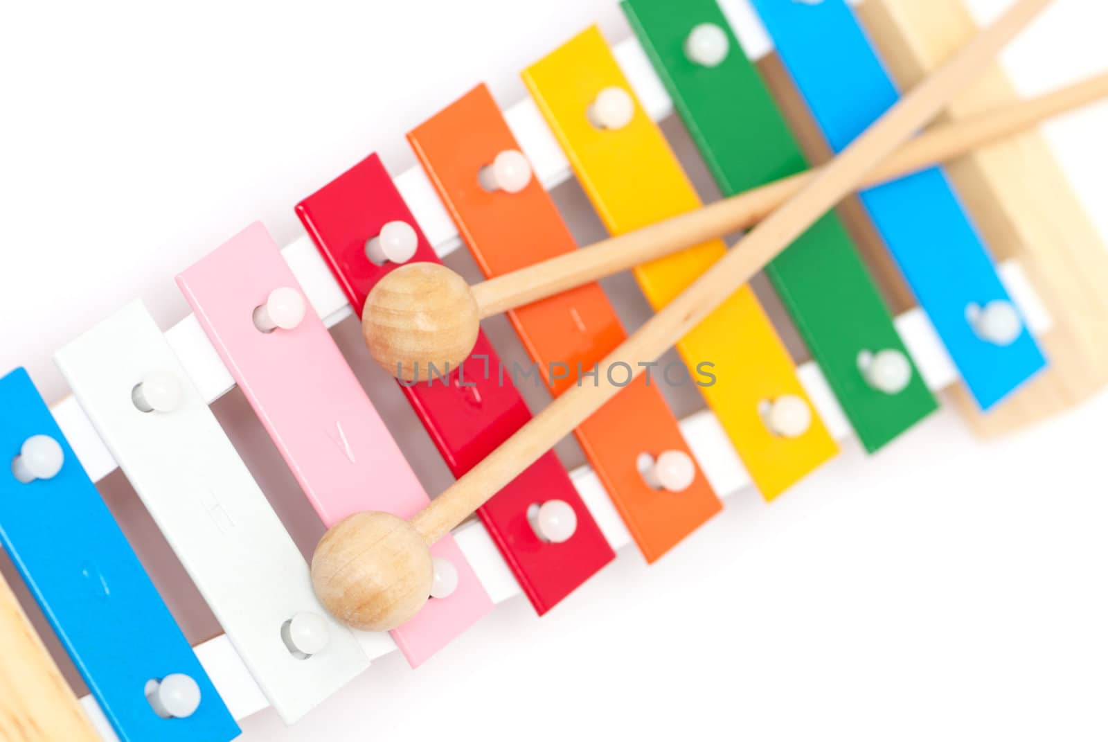 Colorful xylophone isolated on white background