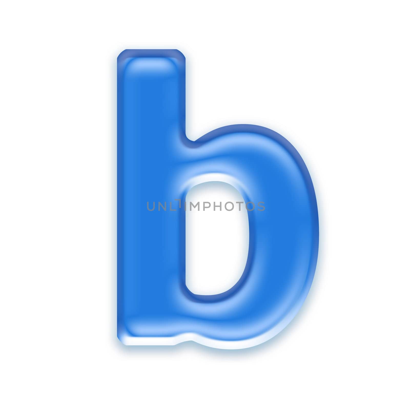 Aqua letter isolated on white background  - b