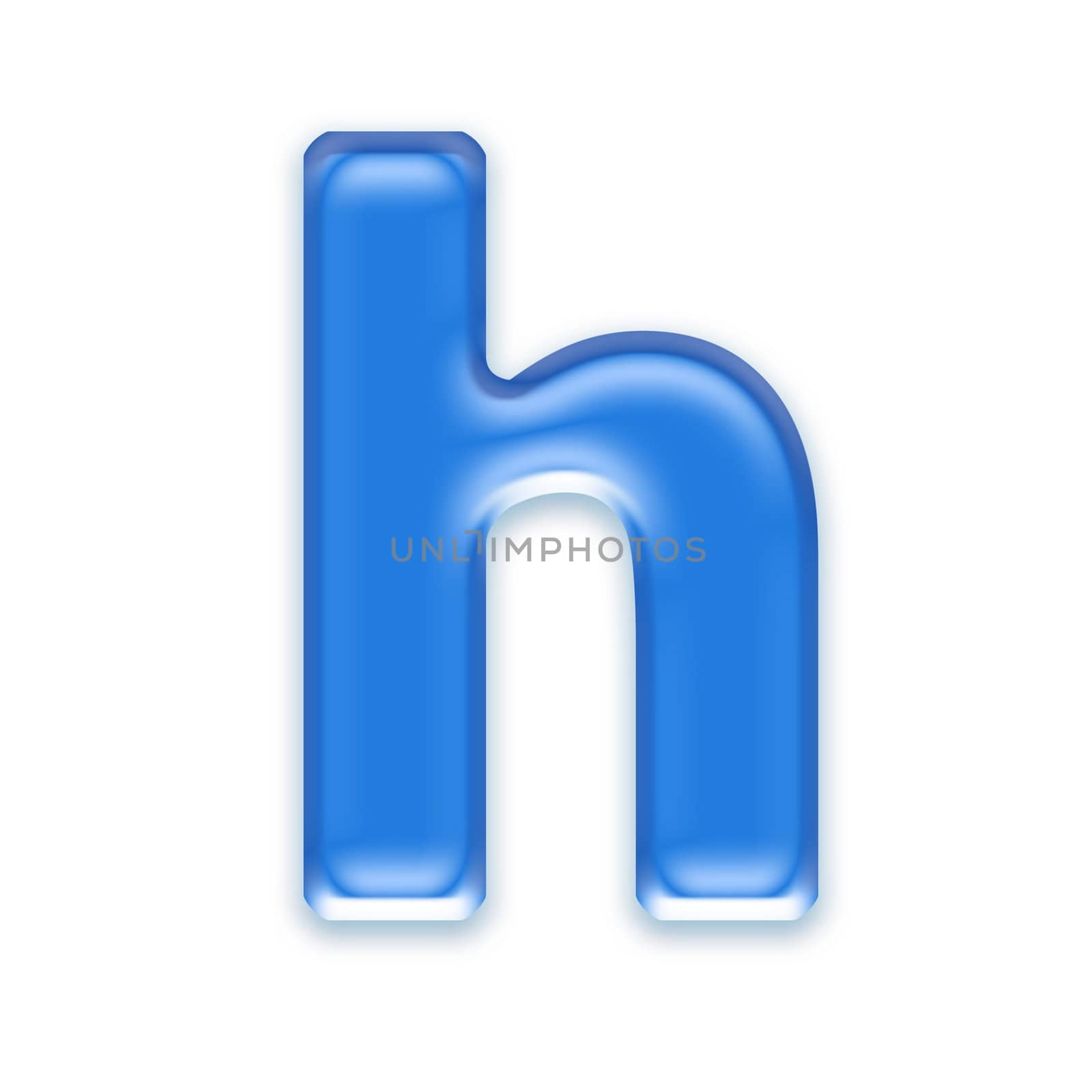 Aqua letter isolated on white background  - h