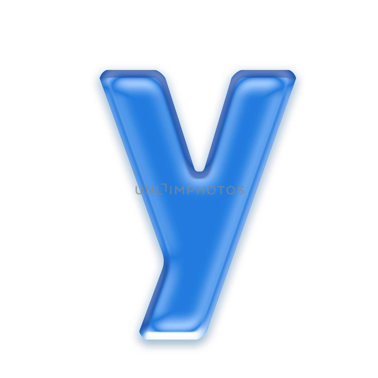 Aqua letter isolated on white background  - y