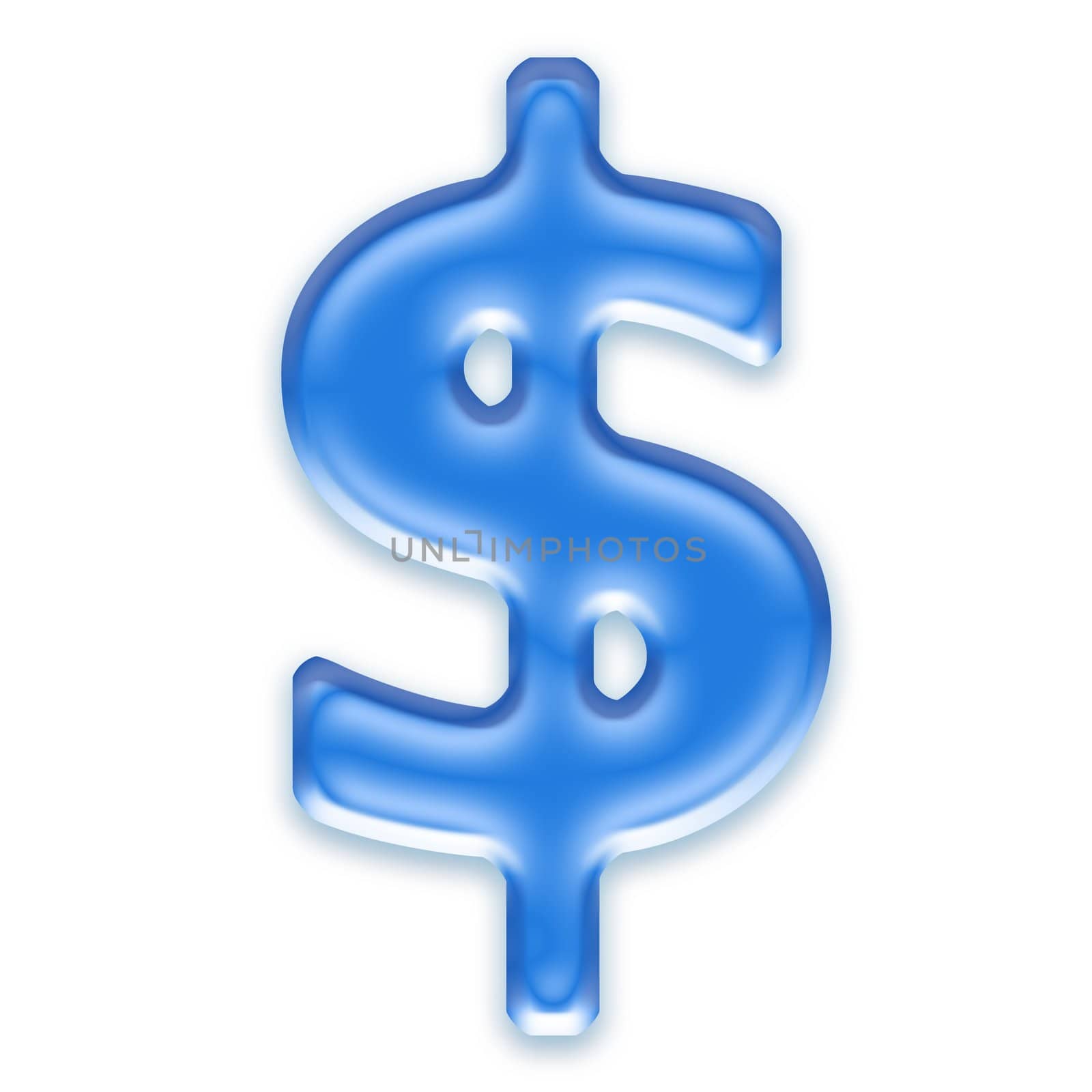 Aqua currency sign isolated on a white background - Dollar