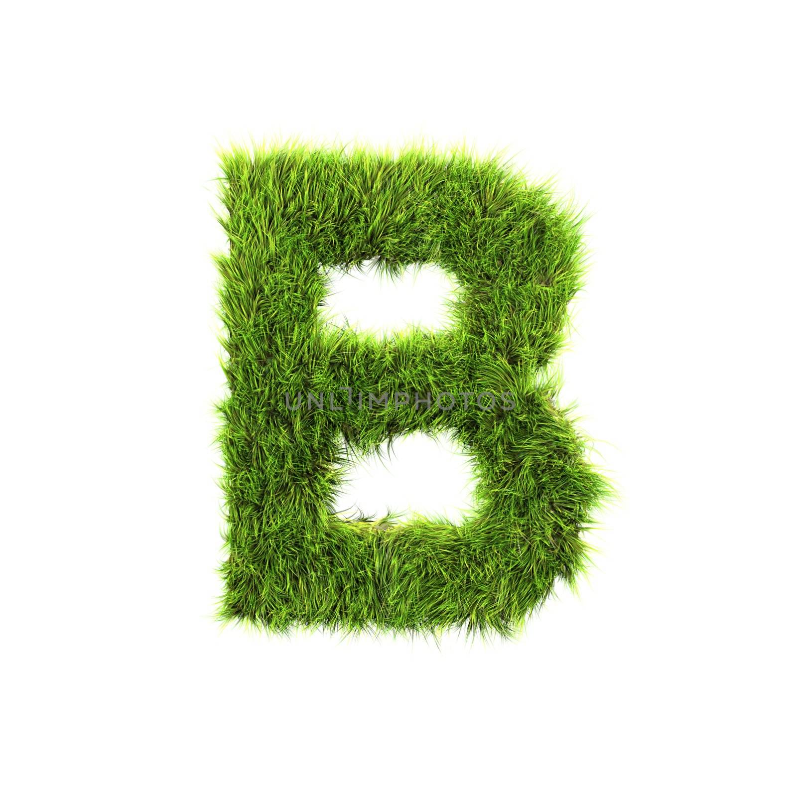 3d grass letter isolated on white background - B by chrisroll