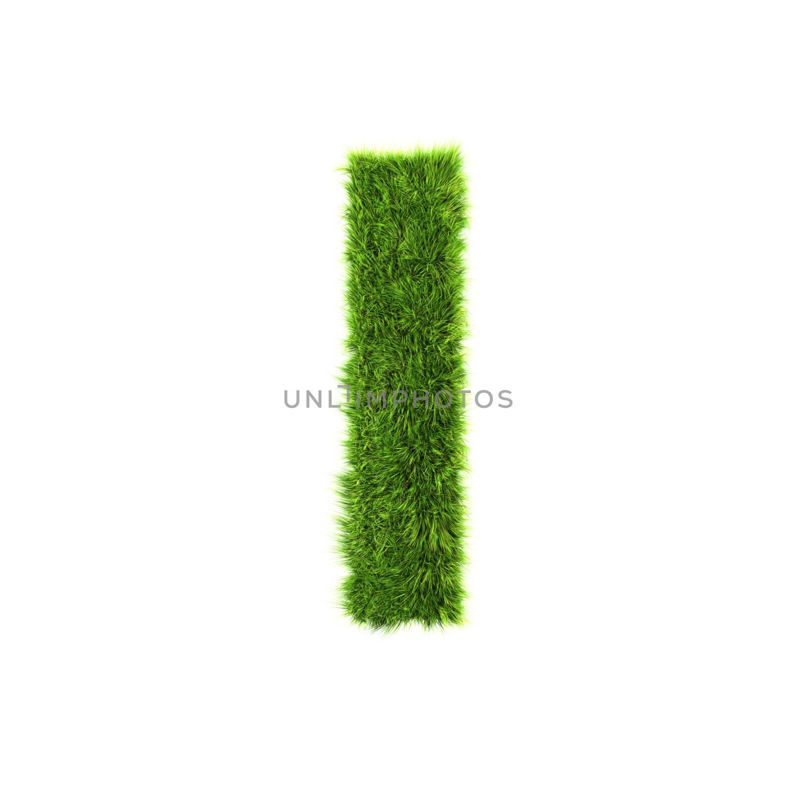 3d grass letter isolated on white background - I by chrisroll