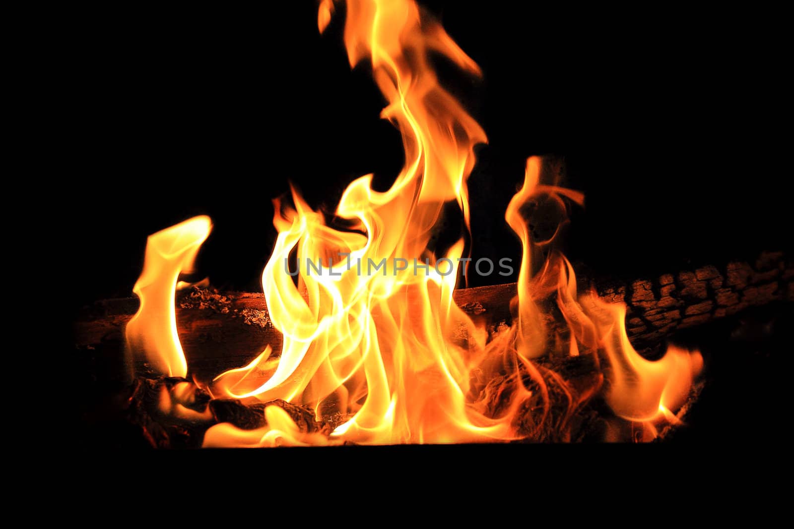 Beautiful picture with red flame on the black background