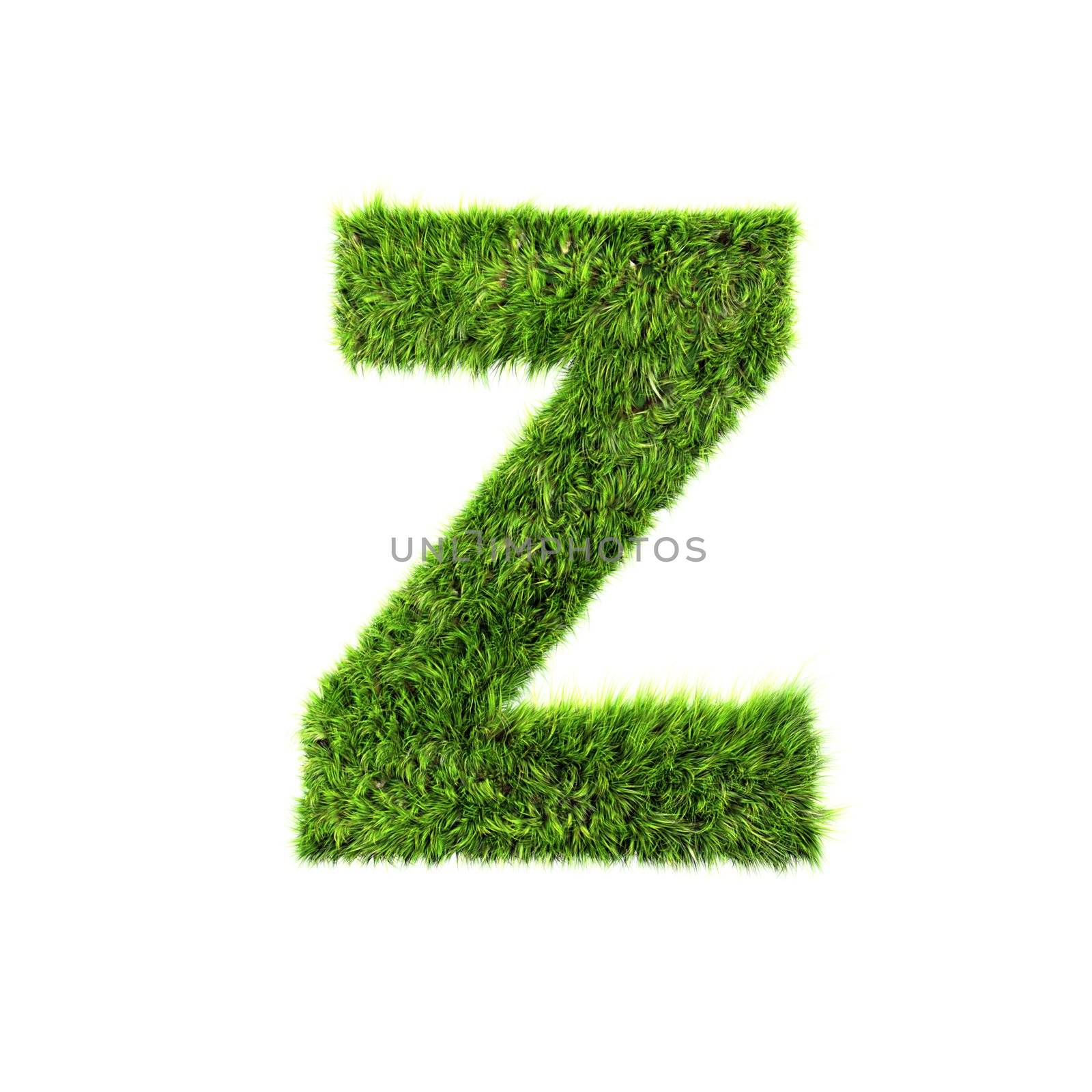 3d grass letter isolated on white background - Z by chrisroll