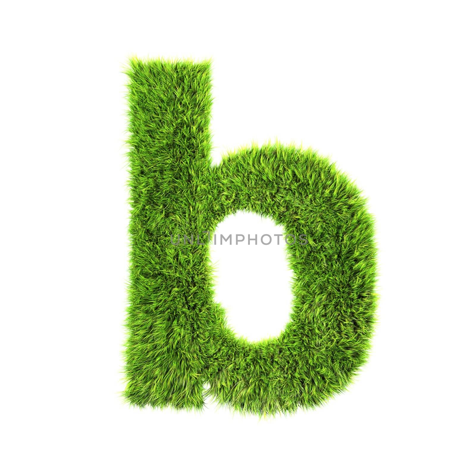 3d grass letter isolated on white background - b by chrisroll
