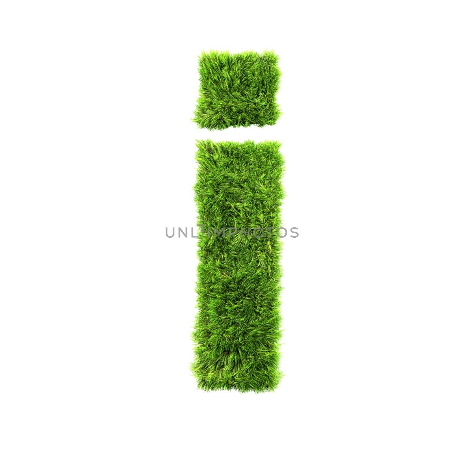 3d grass letter isolated on white background - i by chrisroll