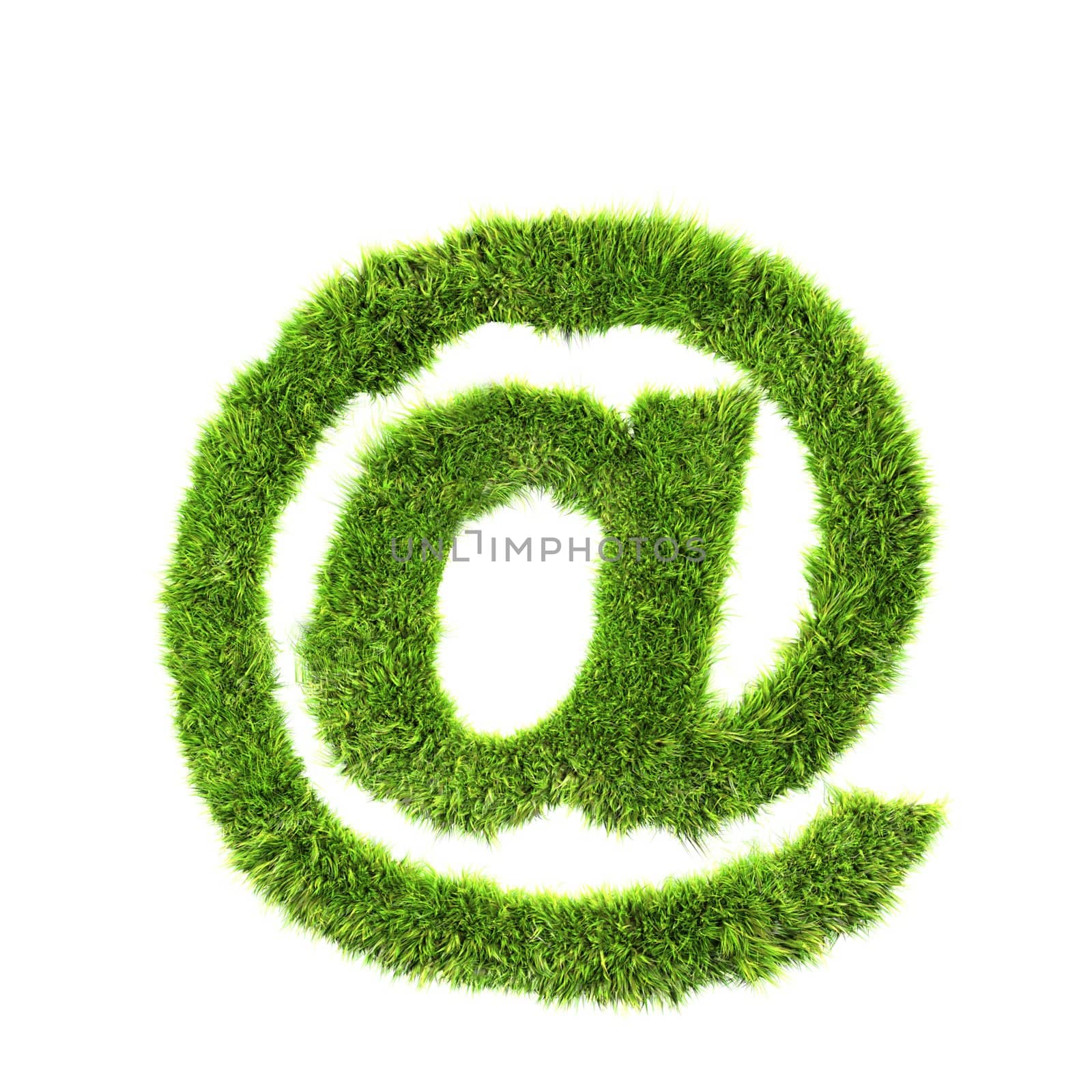 3d grass sign isolated on white background - arobas by chrisroll