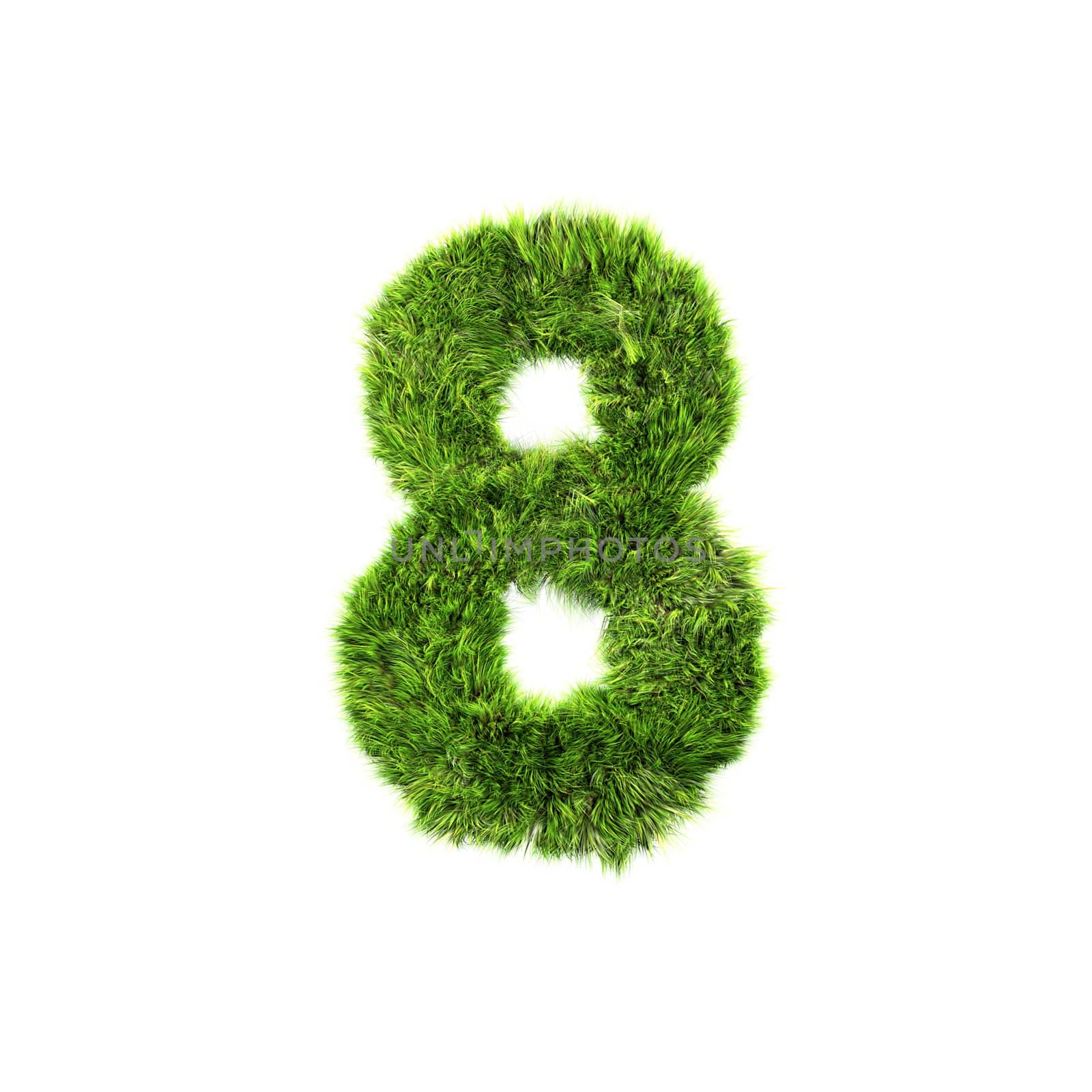 3d grass digit isolated on a white background - 8 by chrisroll