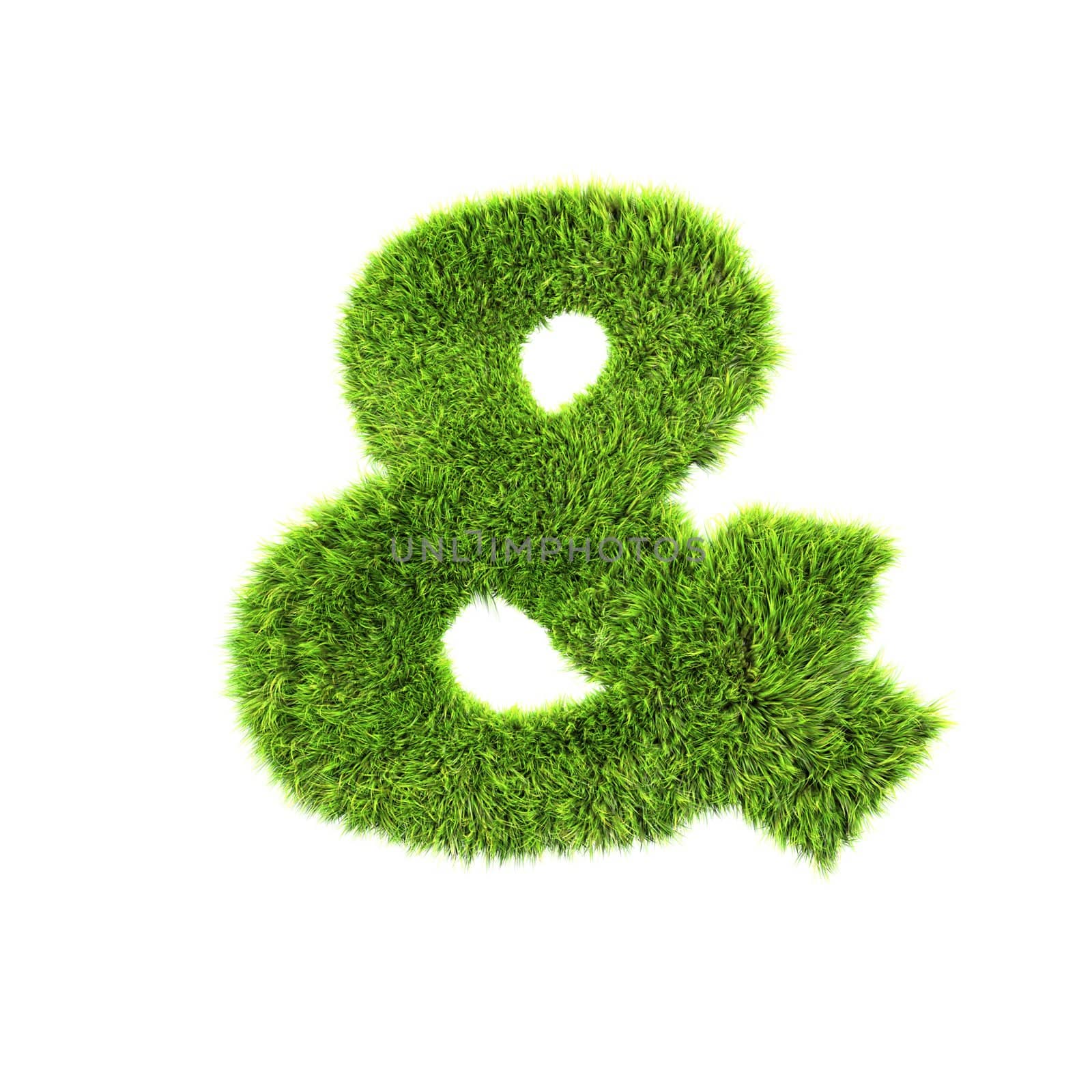 3d grass sign isolated on white background - &