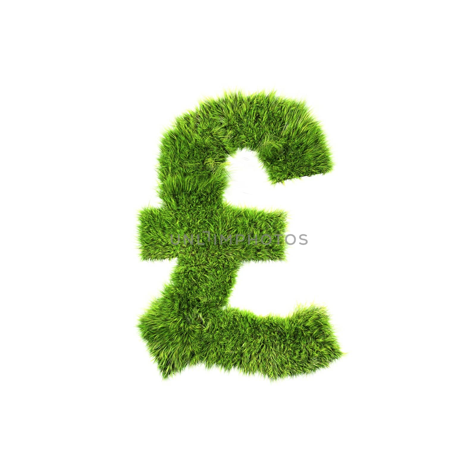 3d grass currency sign isolated on a white background - pound by chrisroll