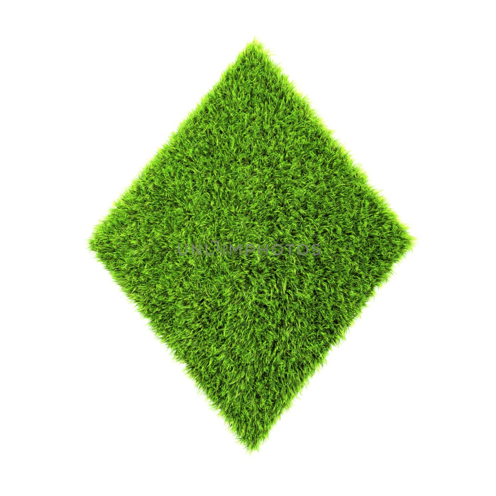 3d grass diamond isolated on a white background by chrisroll
