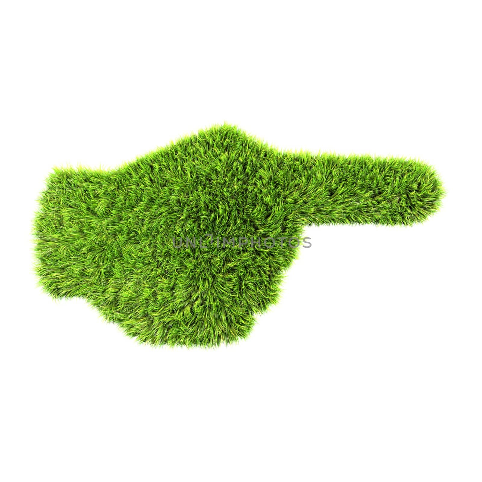 3d grass hand sign isolated on a white background by chrisroll