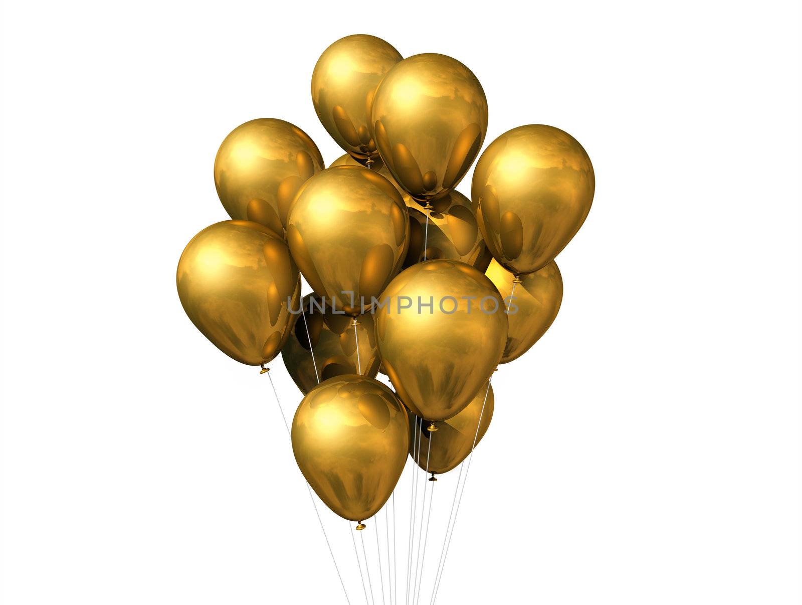 gold balloons isolated on white by daboost