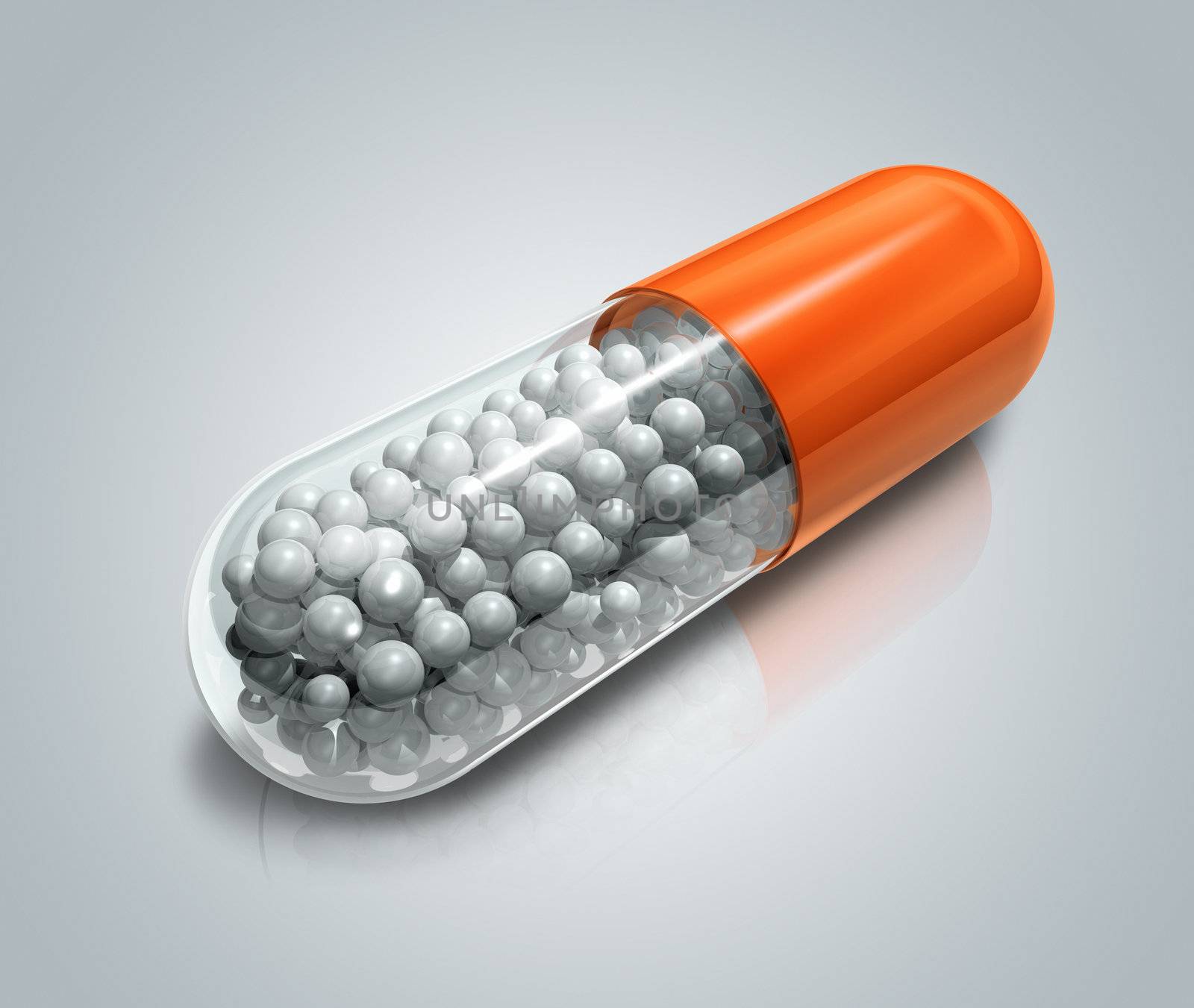 3D transparent capsule pill