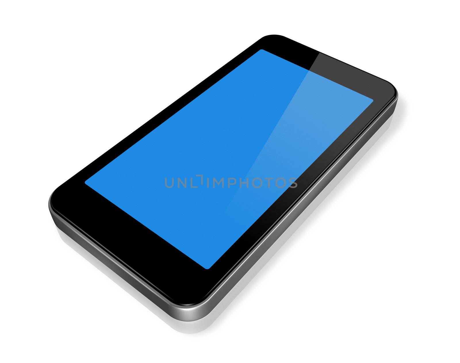 three dimensional mobile phone isolated on white whith clipping path