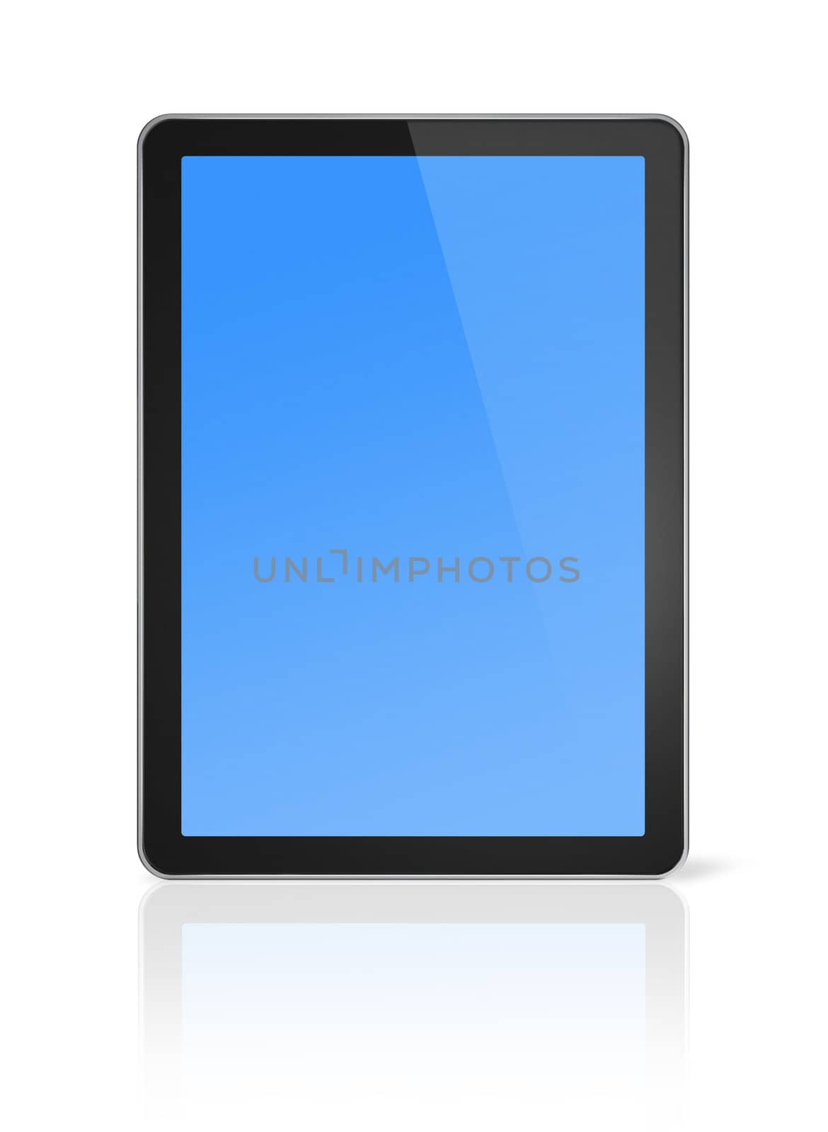 3D computer, digital Tablet pc, isolated on white with clipping path