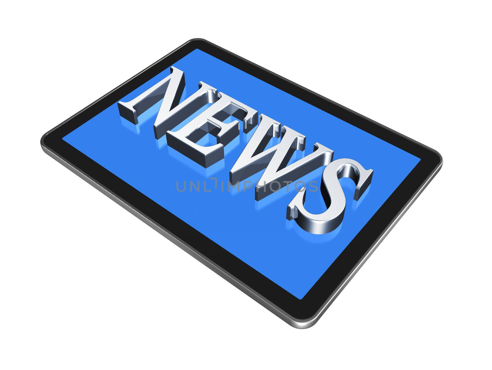 News in digital Tablet pc, isolated on white with clipping path