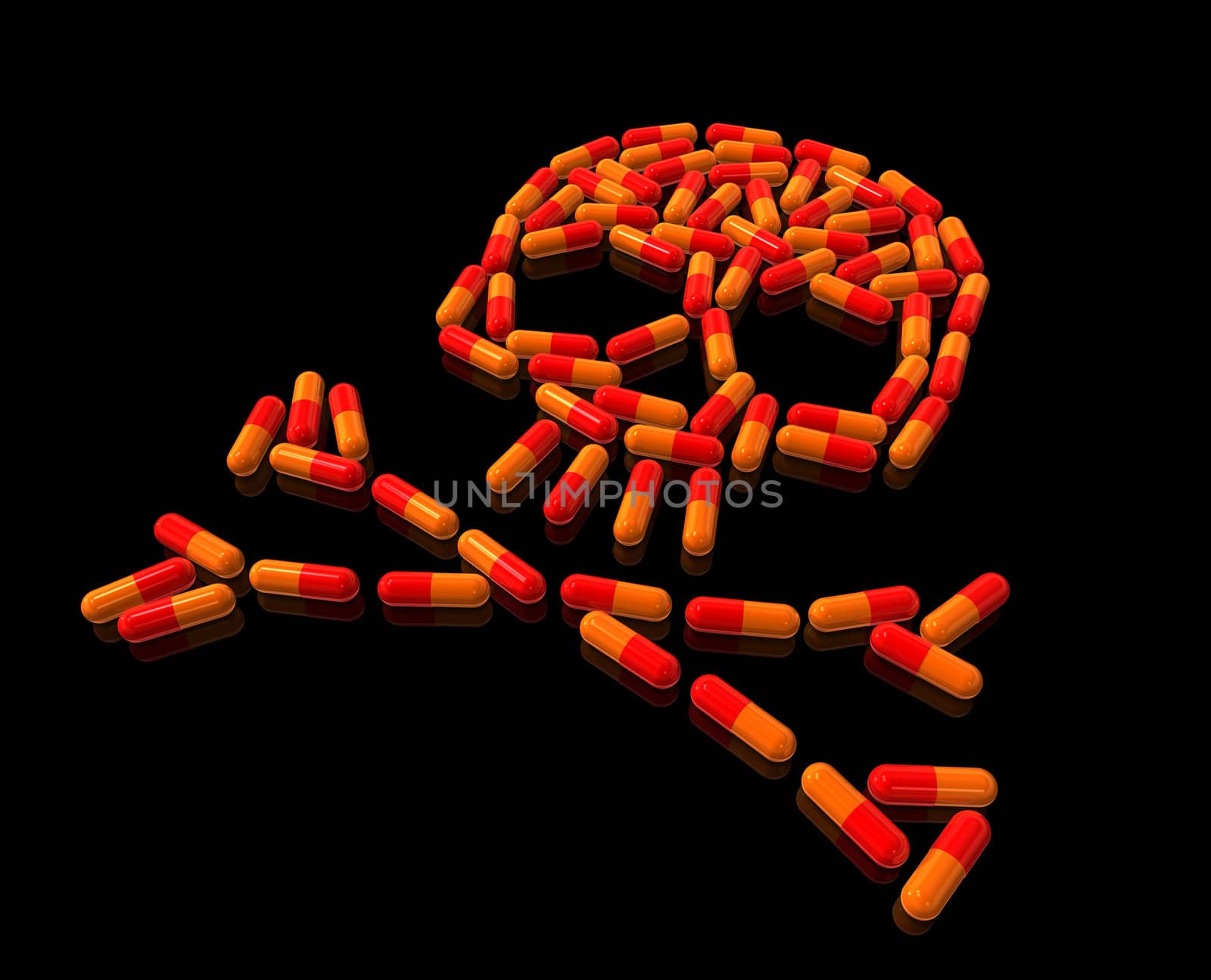 Skull made of capsule pills by daboost