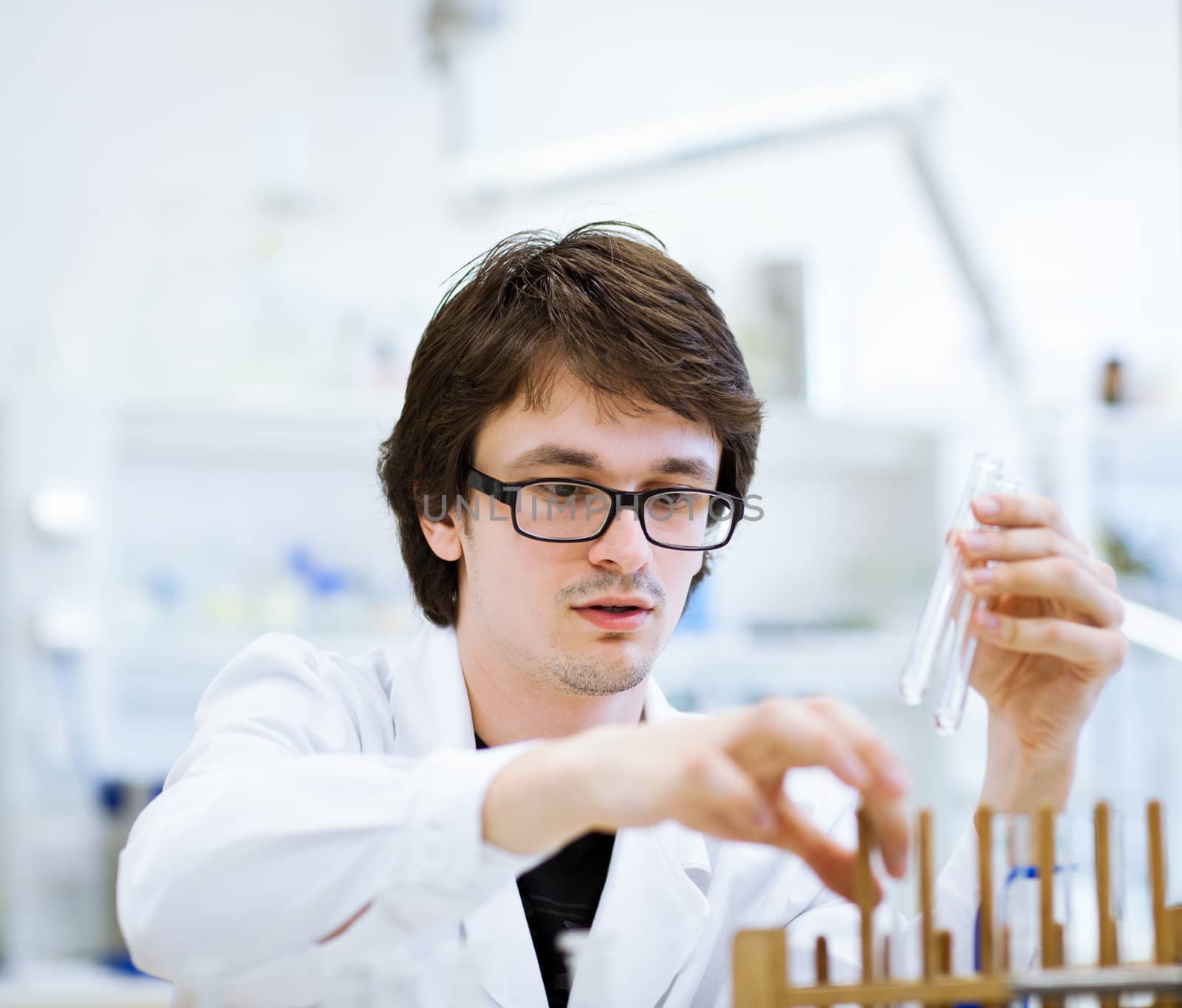 young, male researcher/chemistry student by viktor_cap