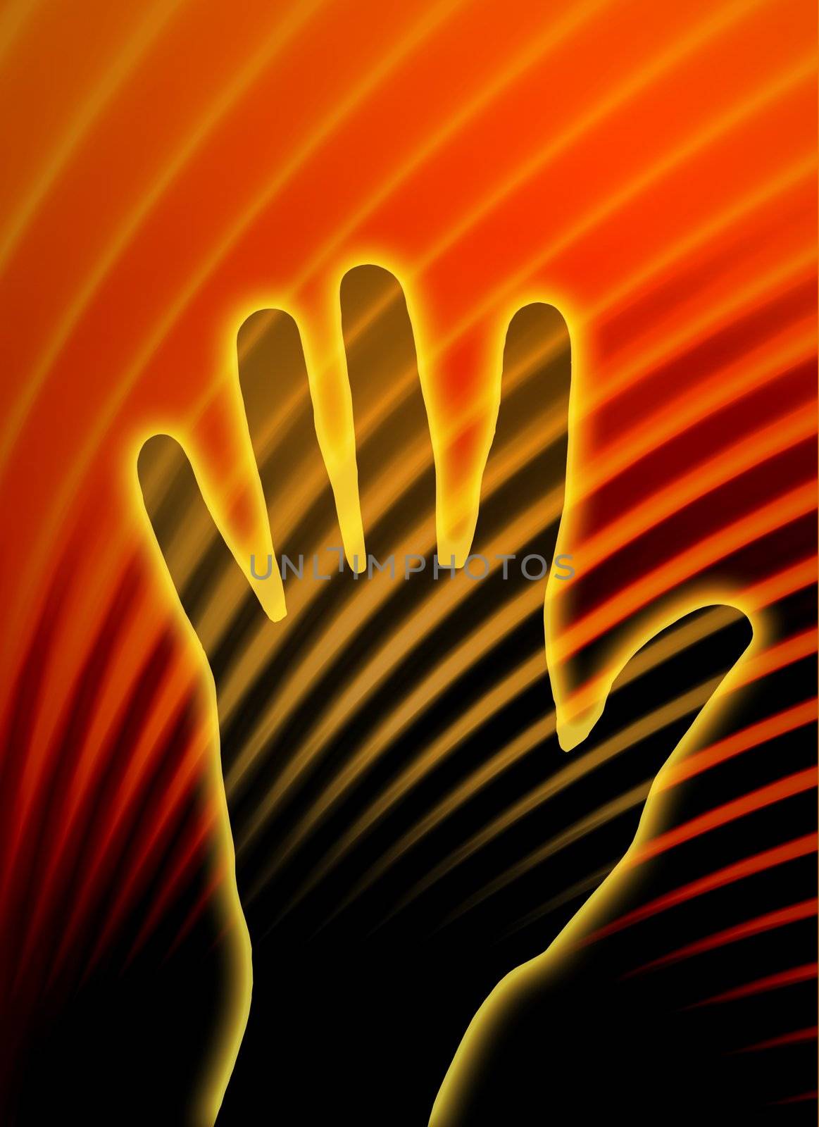 Abstract background with hand silhouette - communication concept