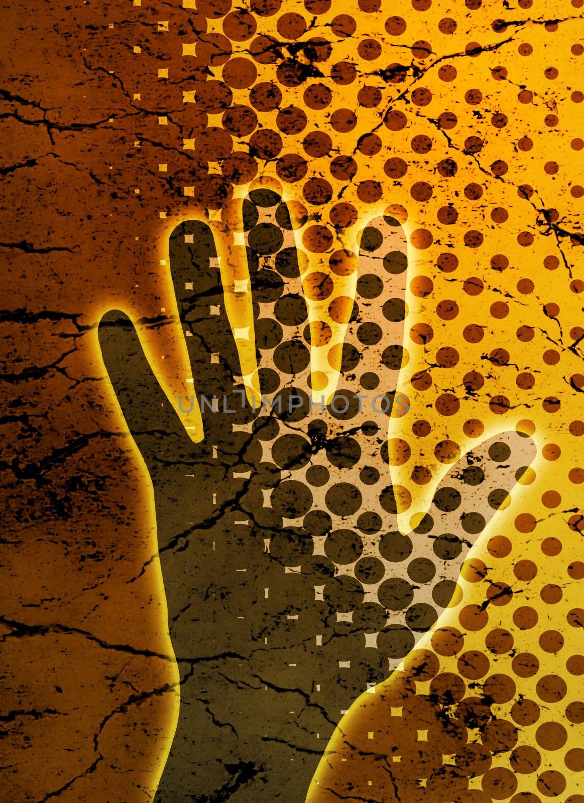 Abstract background with hand silhouette - communication concept