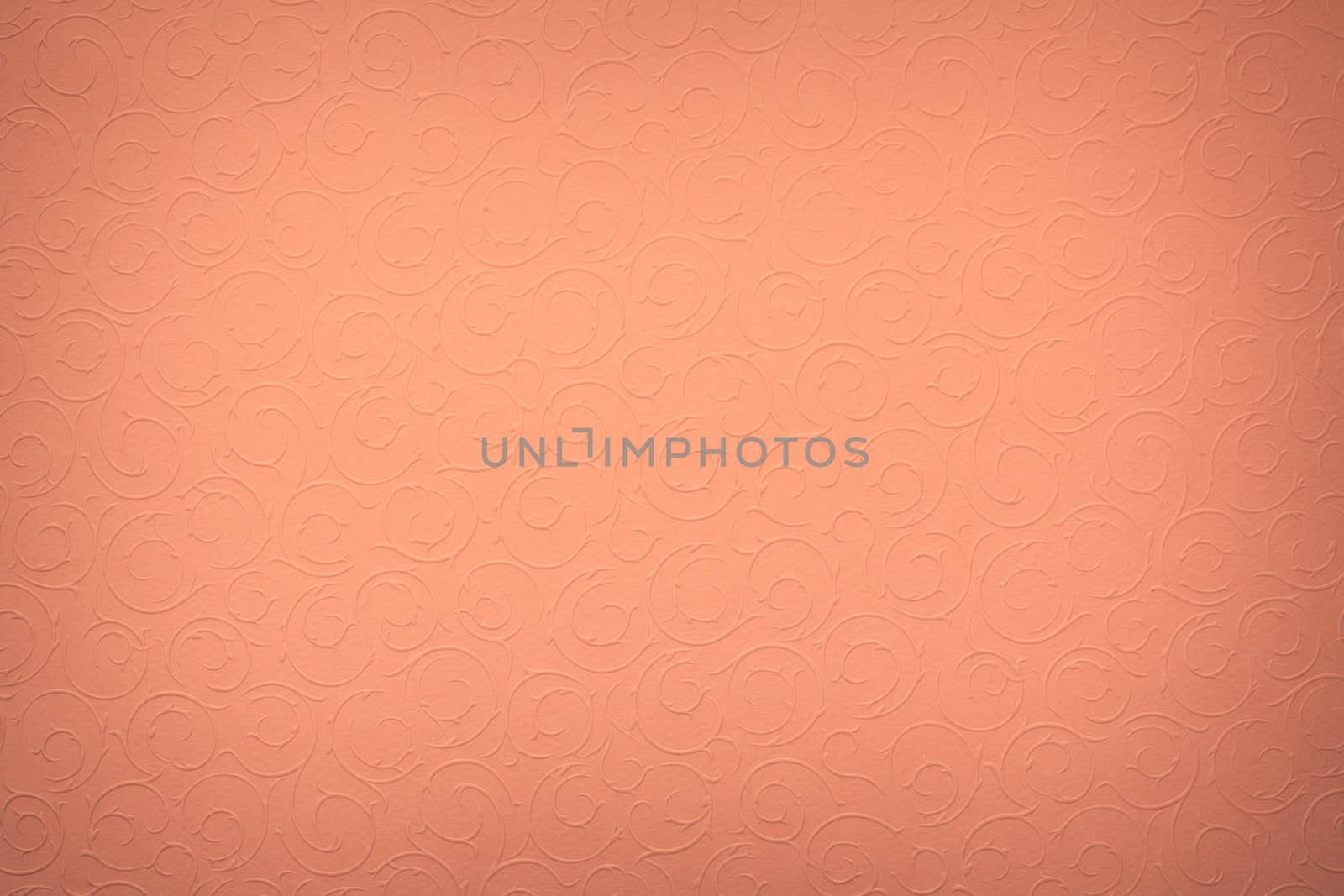 dark orange/pink background with round organic ornaments