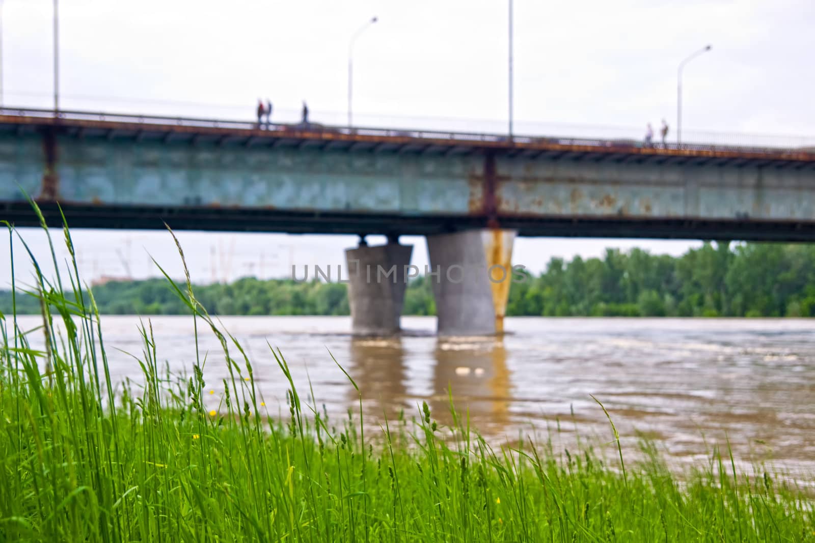 Flooded Vistula river,  Warsaw,  Poland