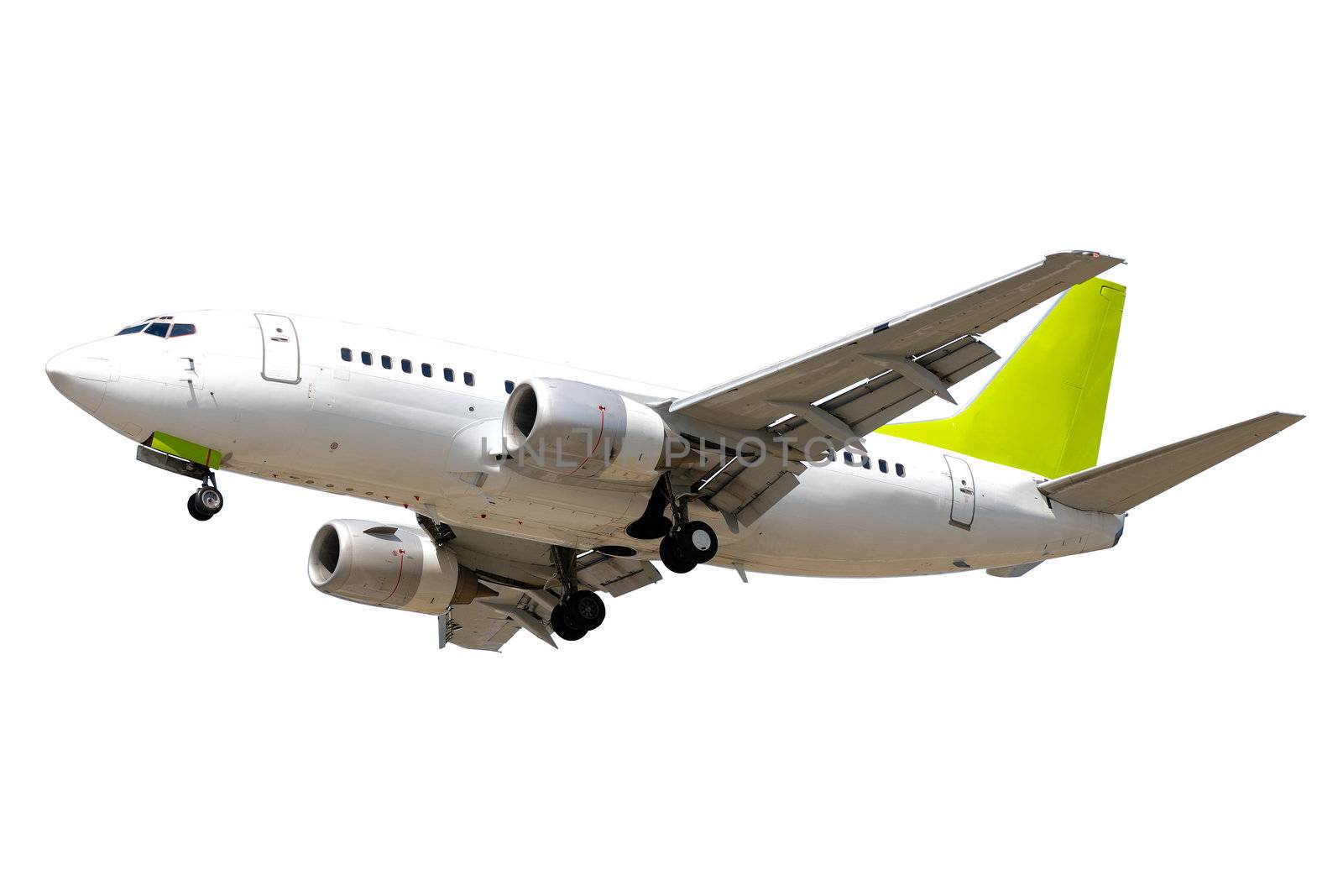 An airliner on a clean white background