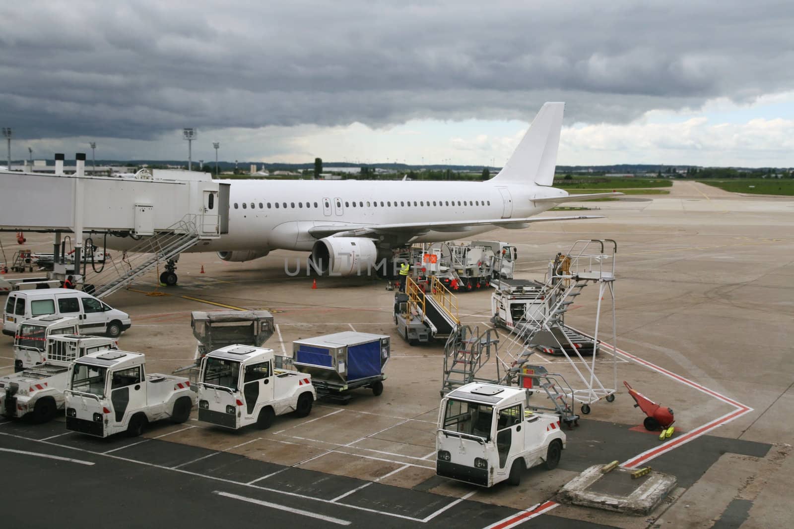 plane parked at the airport