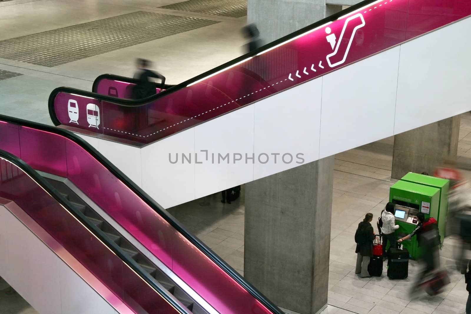 moving staircase in international airport