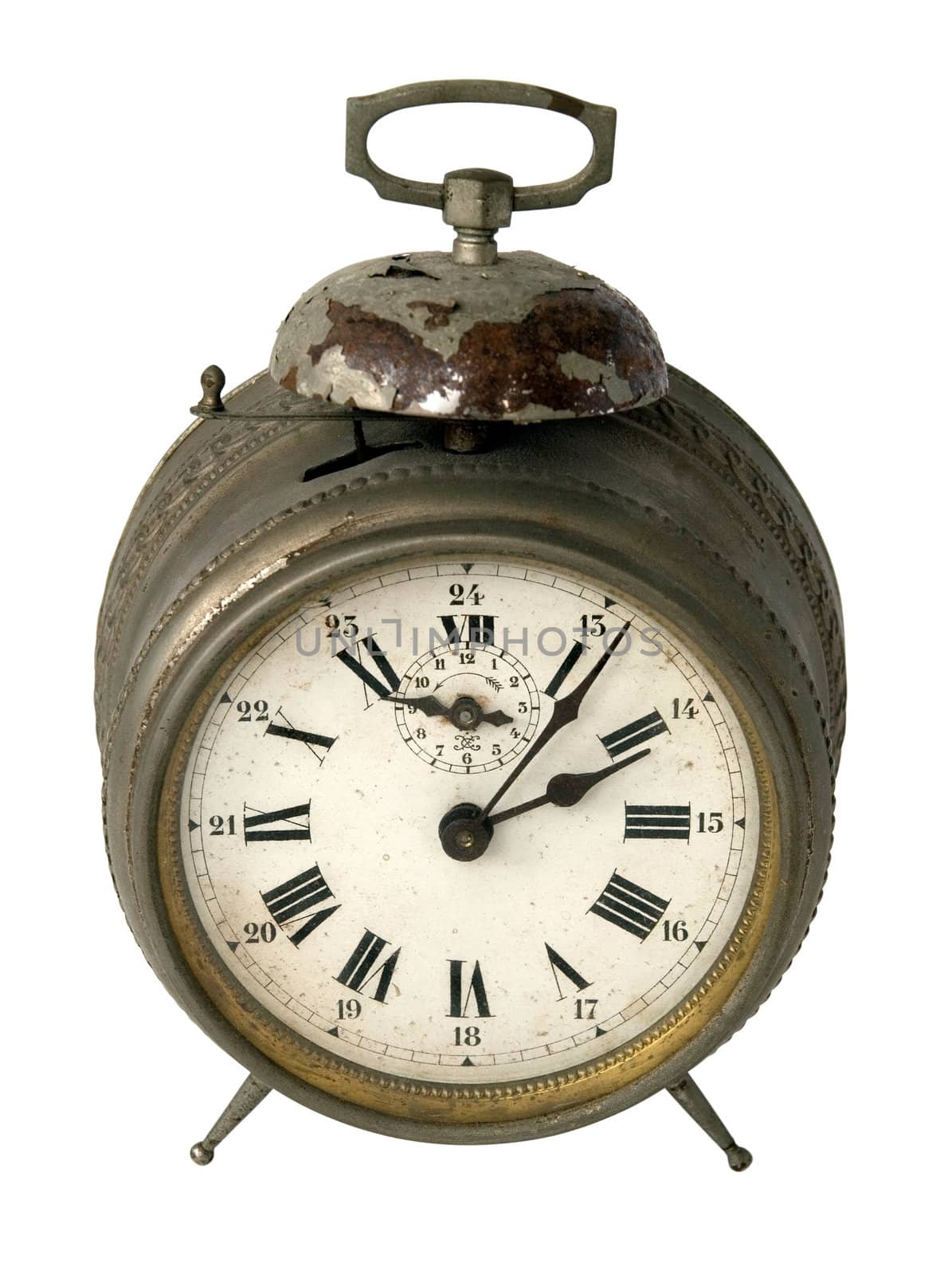old vintage rusty alarm clock