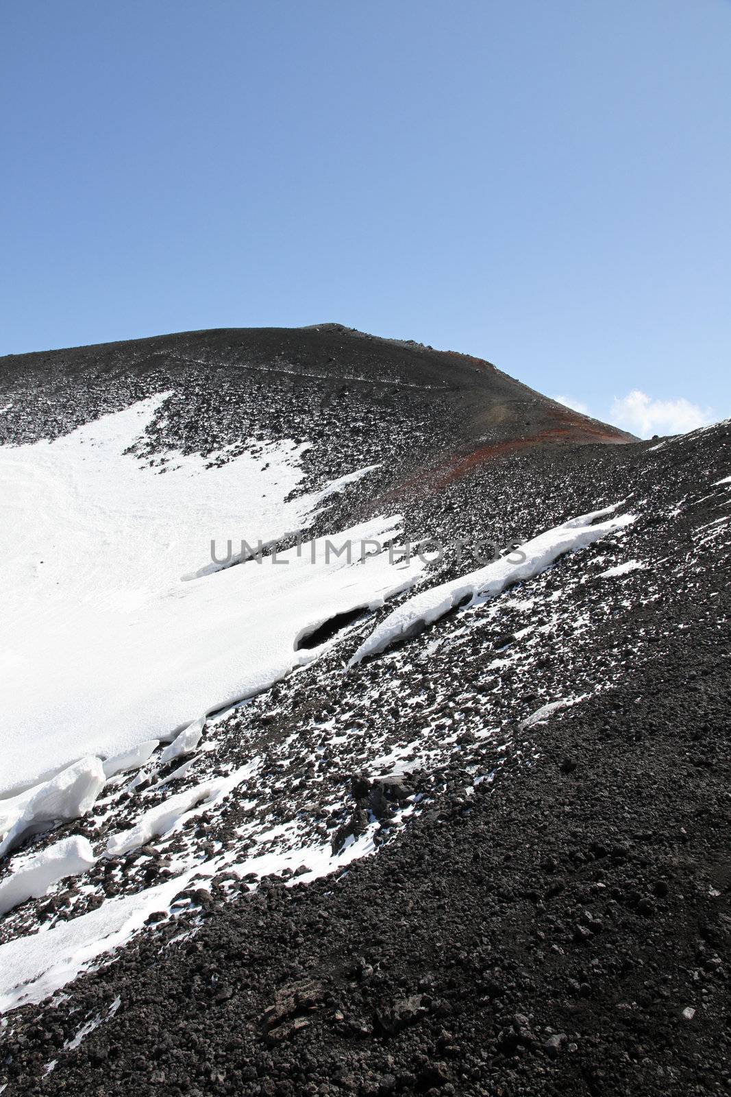 detail of volcano mount Etna crater by daboost