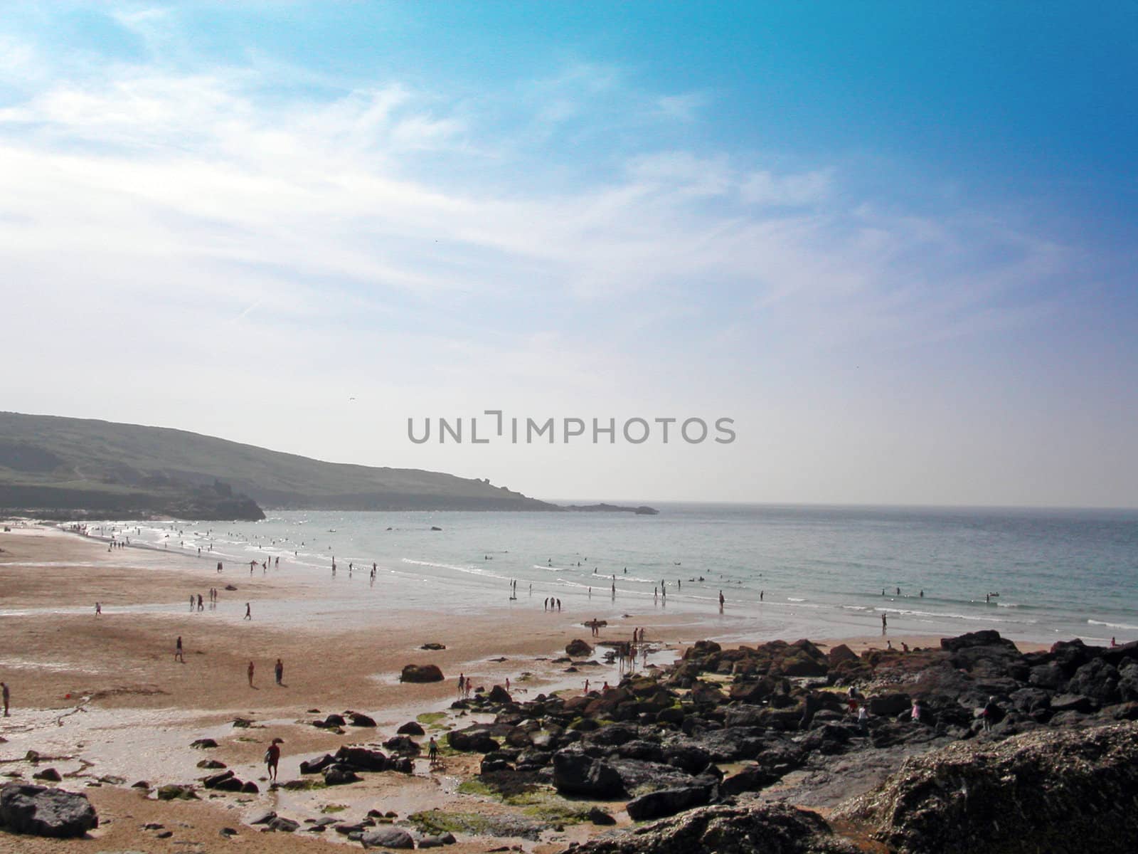 lovely cornwall beach in summer time