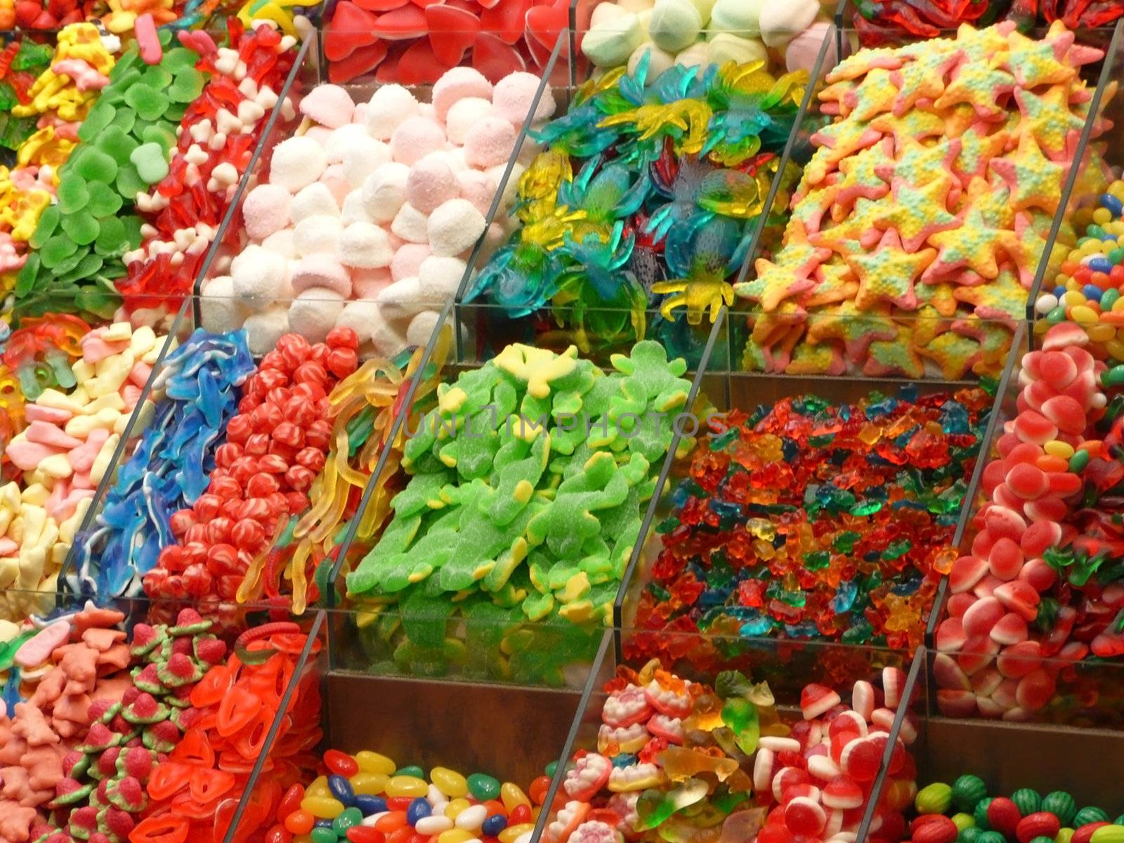Assorted colorful candies background