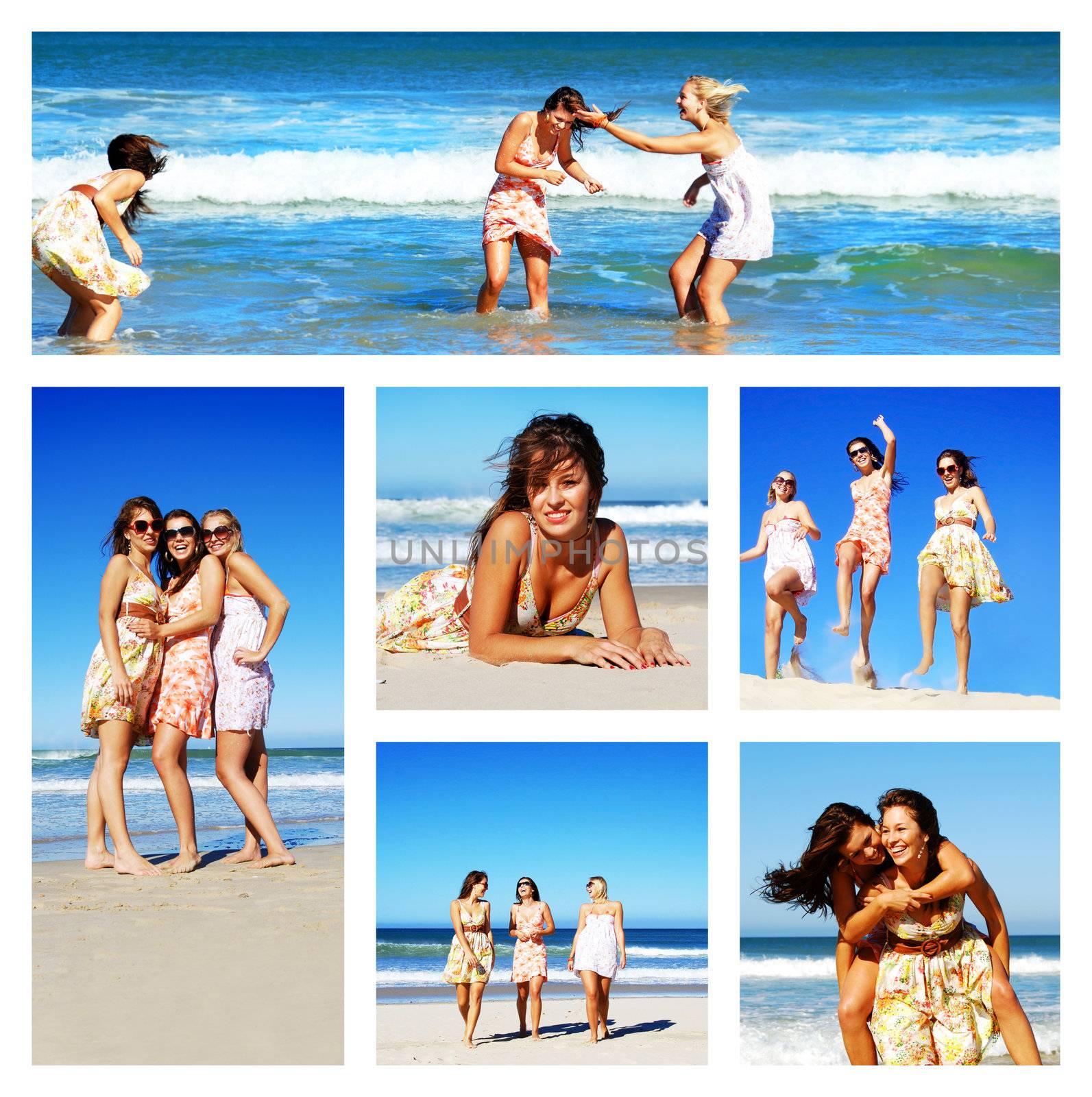 Collage of young woman on the beach by tish1