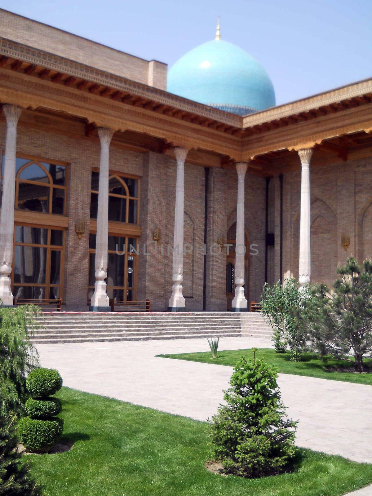 Mosque interior, city landscape of the Tashkent, Uzbekistan