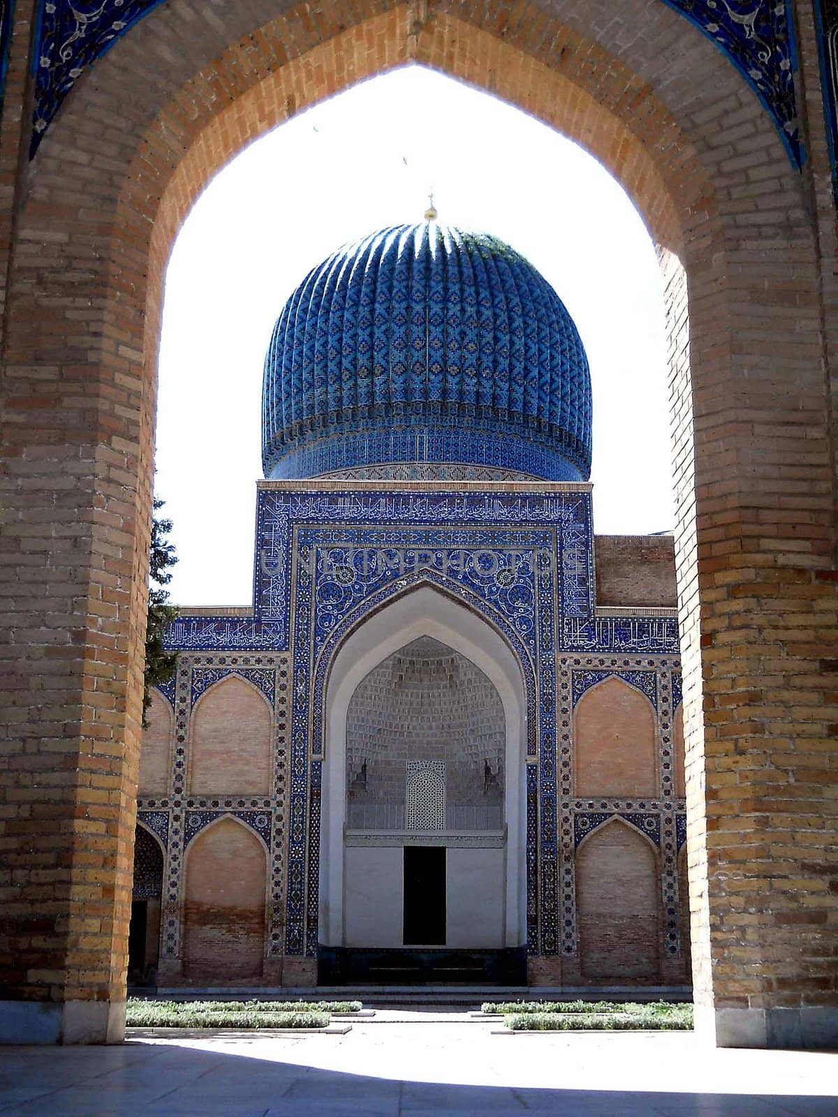 Mosque interior, city landscape of the Samarkand, Uzbekistan