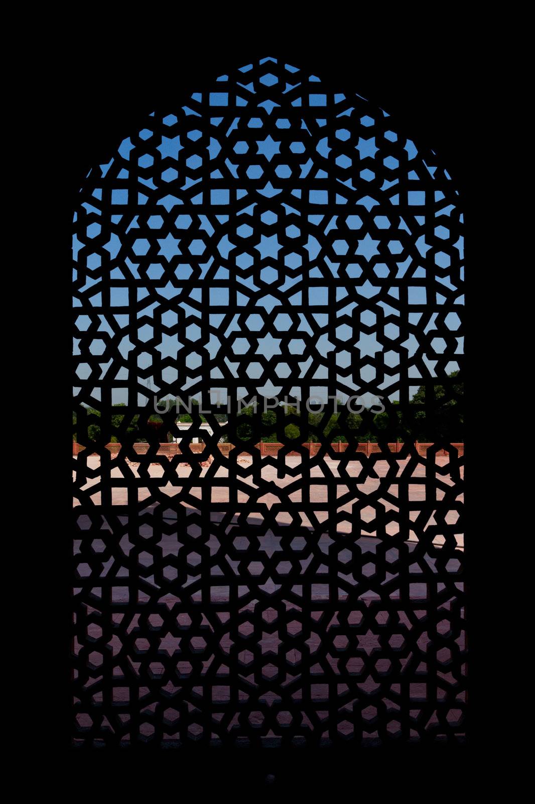 Marble carved screen window at Humayun's Tomb, Delhi  by dimol