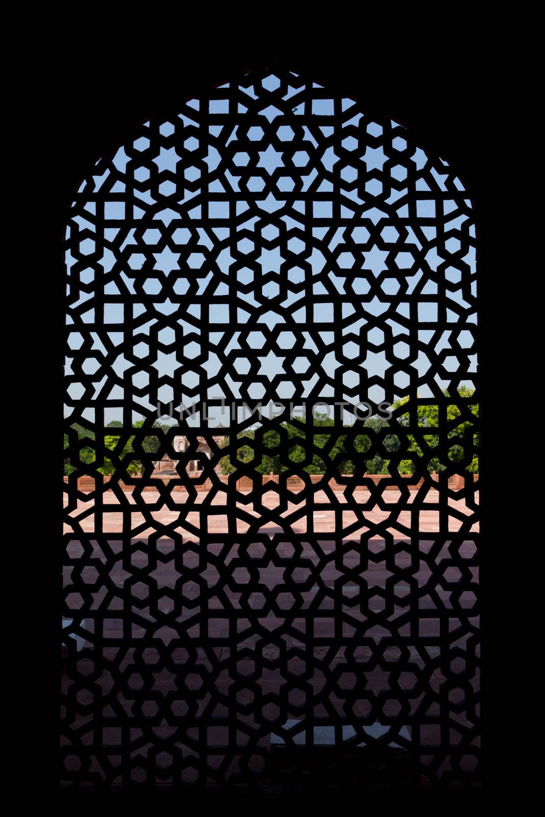 Marble carved screen window at Humayun's Tomb, Delhi  by dimol