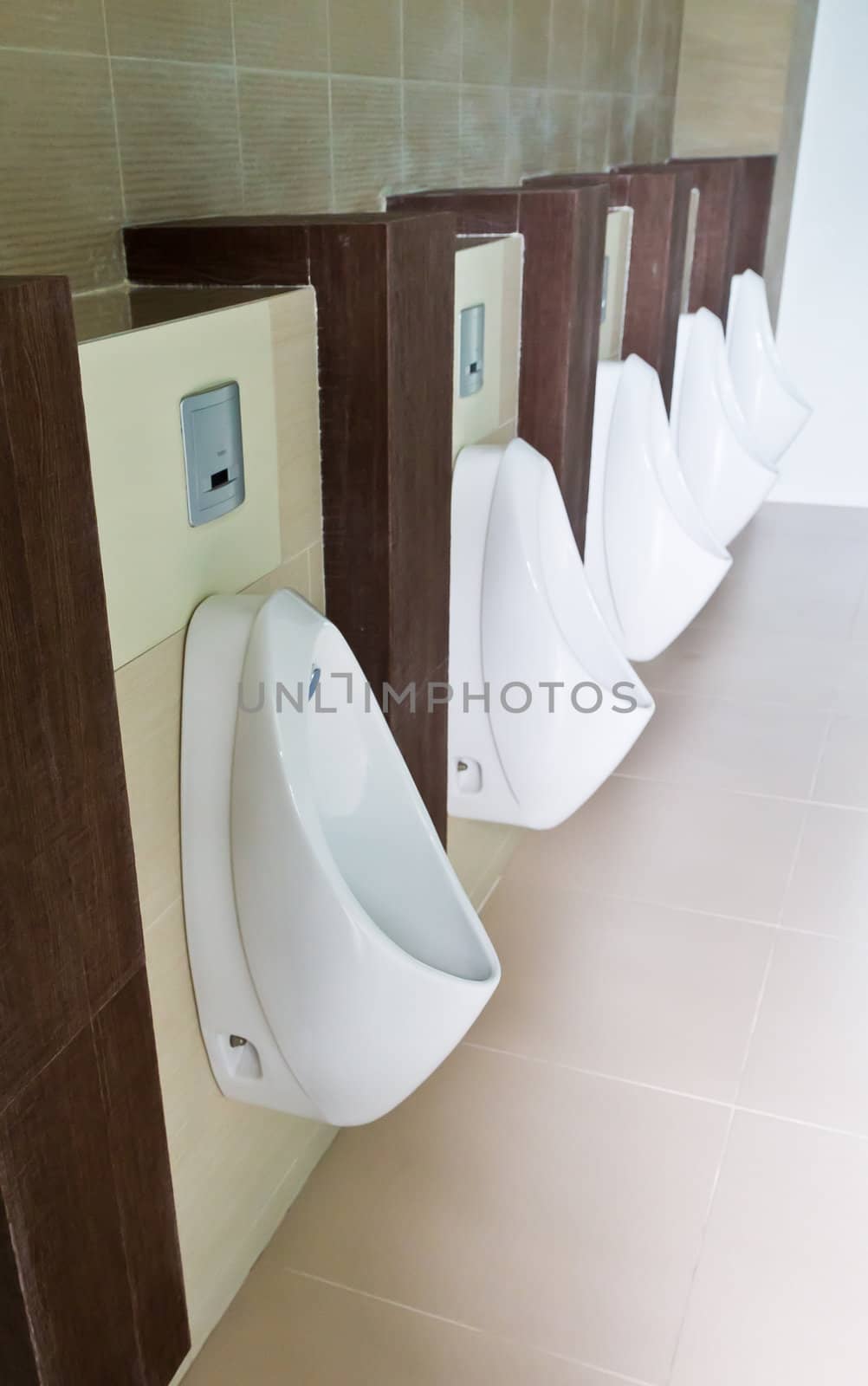 Urinals in the men's bathroom.