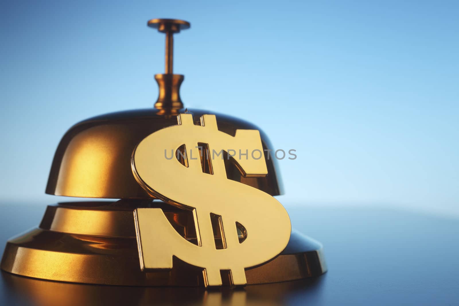 stock image of the dollar sign by the service bell