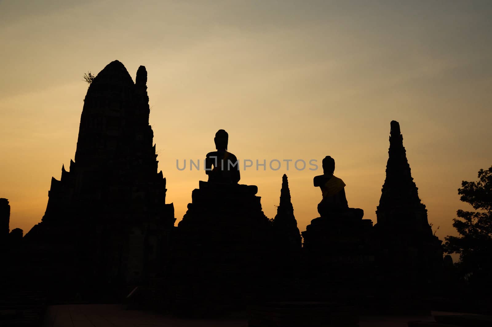 Silhouette of the temple