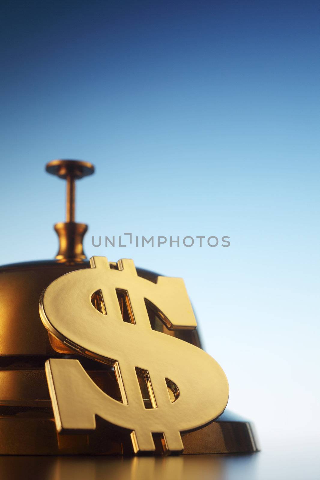 stock image of the dollar sign by the service bell