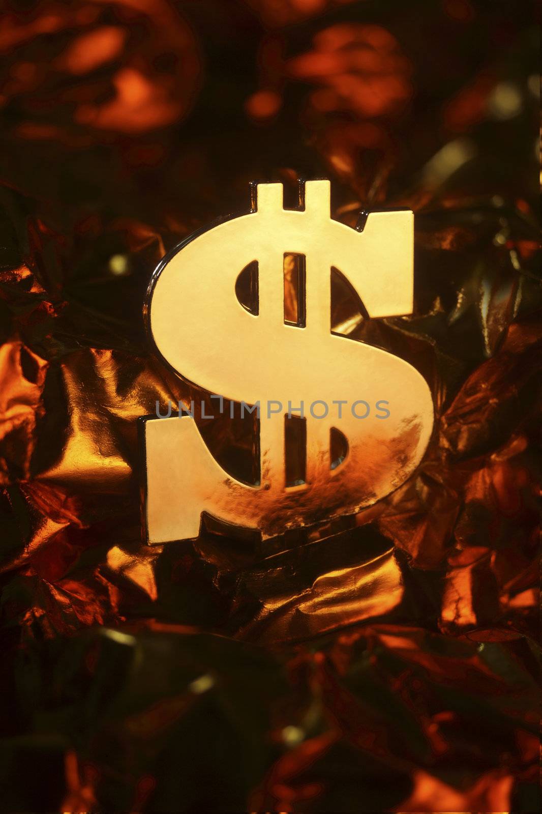 close up stock image of the dollar sign 