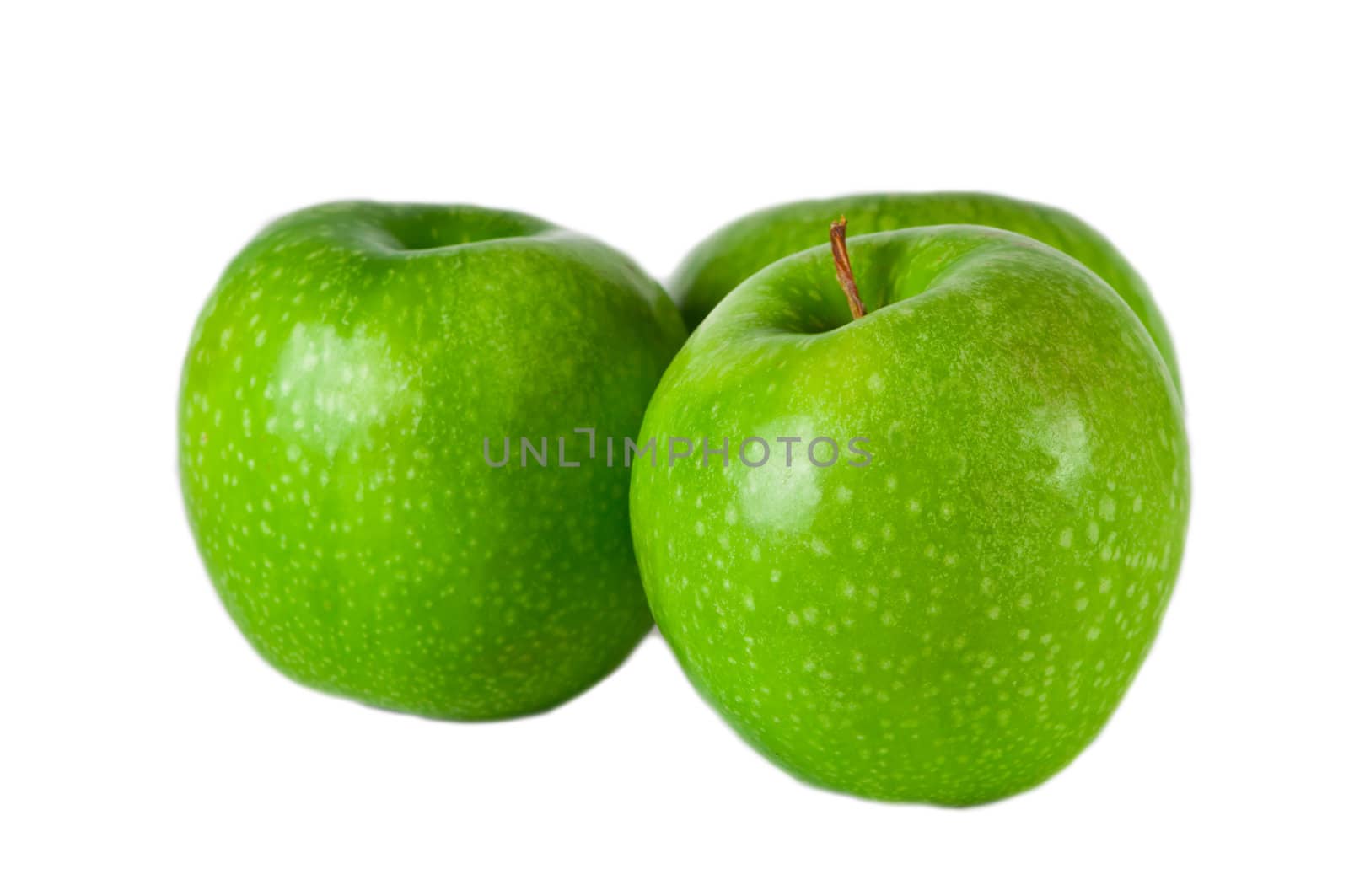 Green apple isolated on white. Fresh green apple. Sweet fruit.